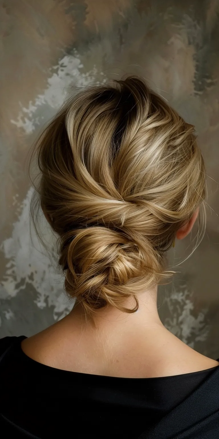 hairstyles for medium length hair Chignon, Updo, French twist, Waterfall braids, braid