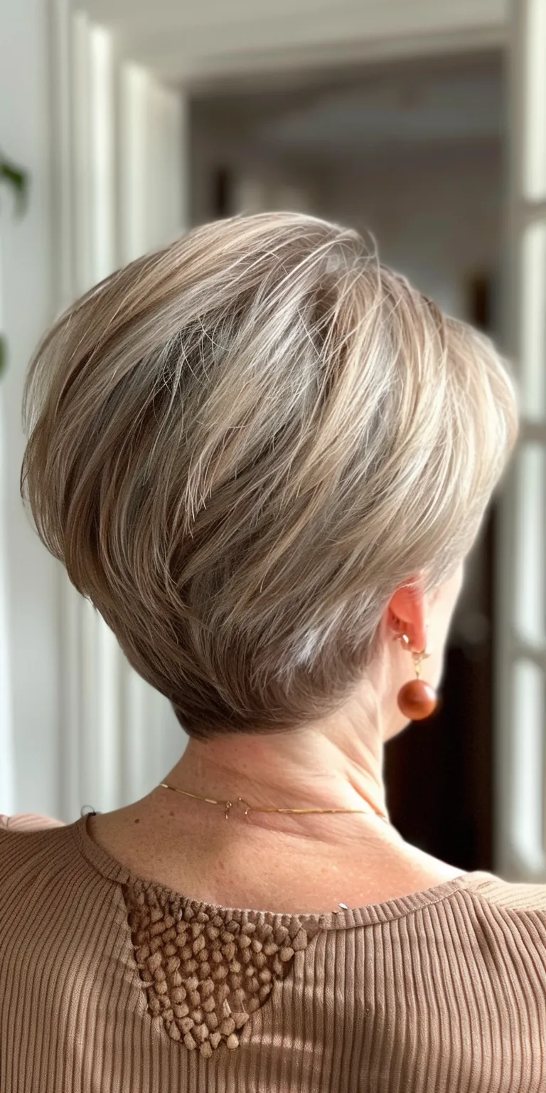 short hairstyles for mature women Asymmetric cut, Short brush Pixie Pompadour, Updo