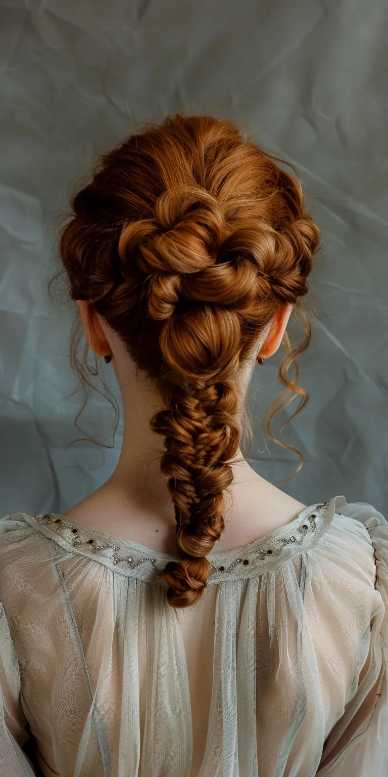 crown hairstyle French braid, Milkmaid Updo, Braid, Waterfall braids