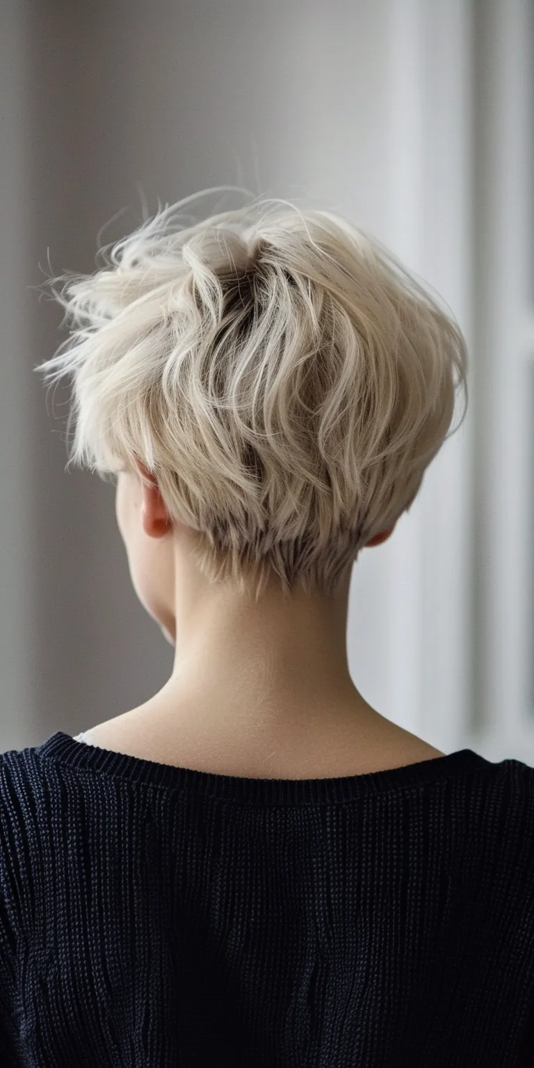 short haircuts for thin hair Asymmetric cut, Pixie Chignon, Updo, Feathered