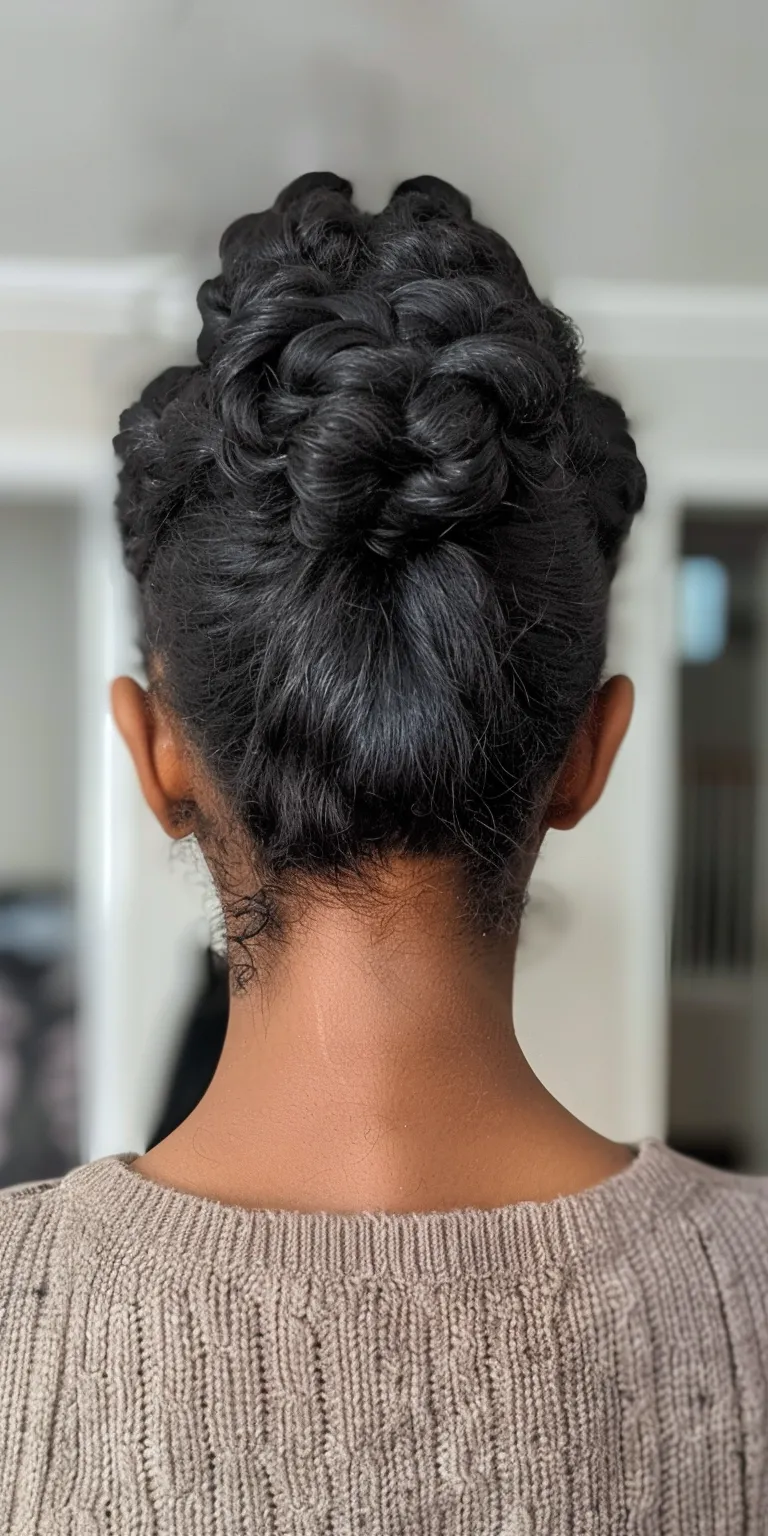 puff hairstyle French twist, Updo, Chignon, Finger wave, Ballerina bun