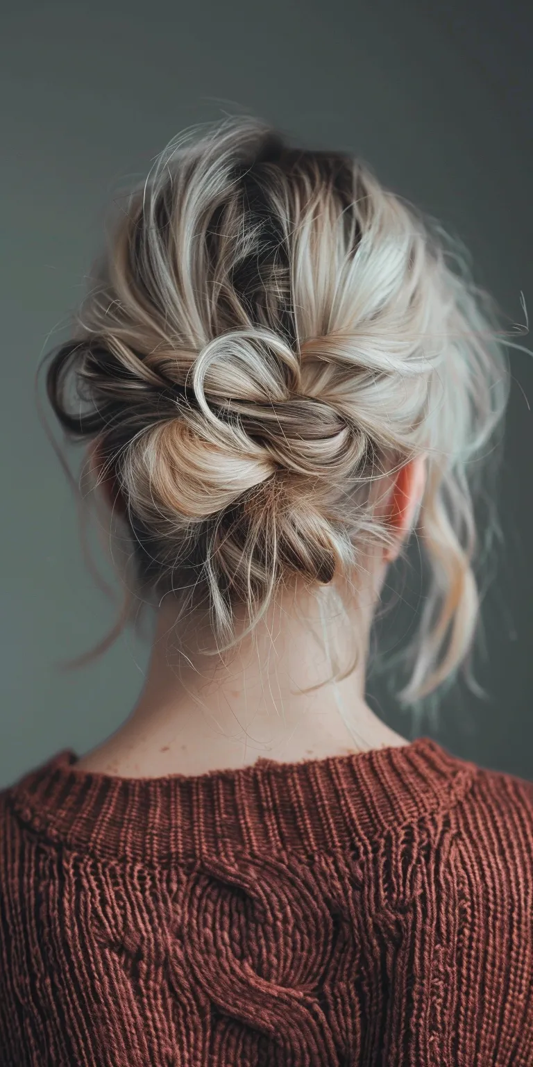 hair styles for thick Updo, Chignon, Milkmaid braid, French twist, Boho braids