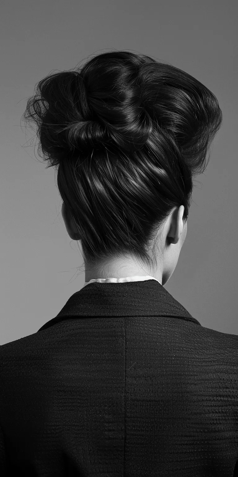 60's hairstyles Chignon, Updo, Asymmetric cut, French twist, Pompadour