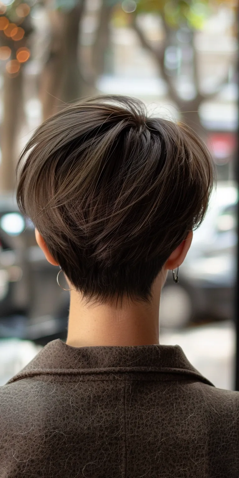 medium short haircuts Asymmetric cut, Pixie Short brush Chignon, French twist