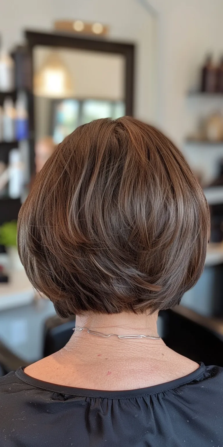 short bob haircuts Asymmetric cut, Short brush Professional French twist, Pompadour