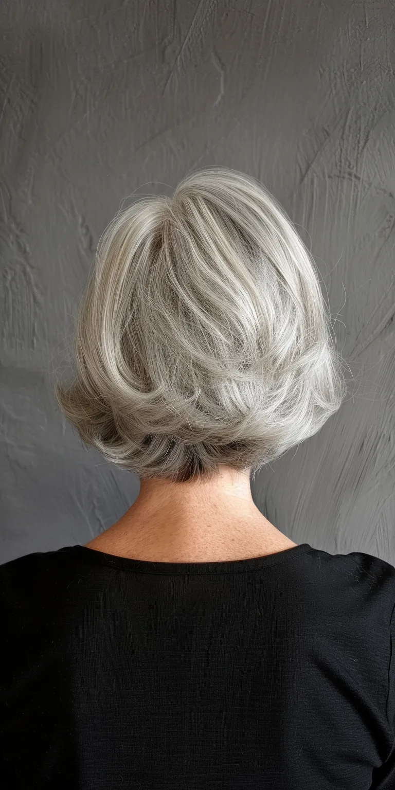 medium haircuts for women over 50 Asymmetric cut, Digital perm, Short brush Finger wave, Pompadour