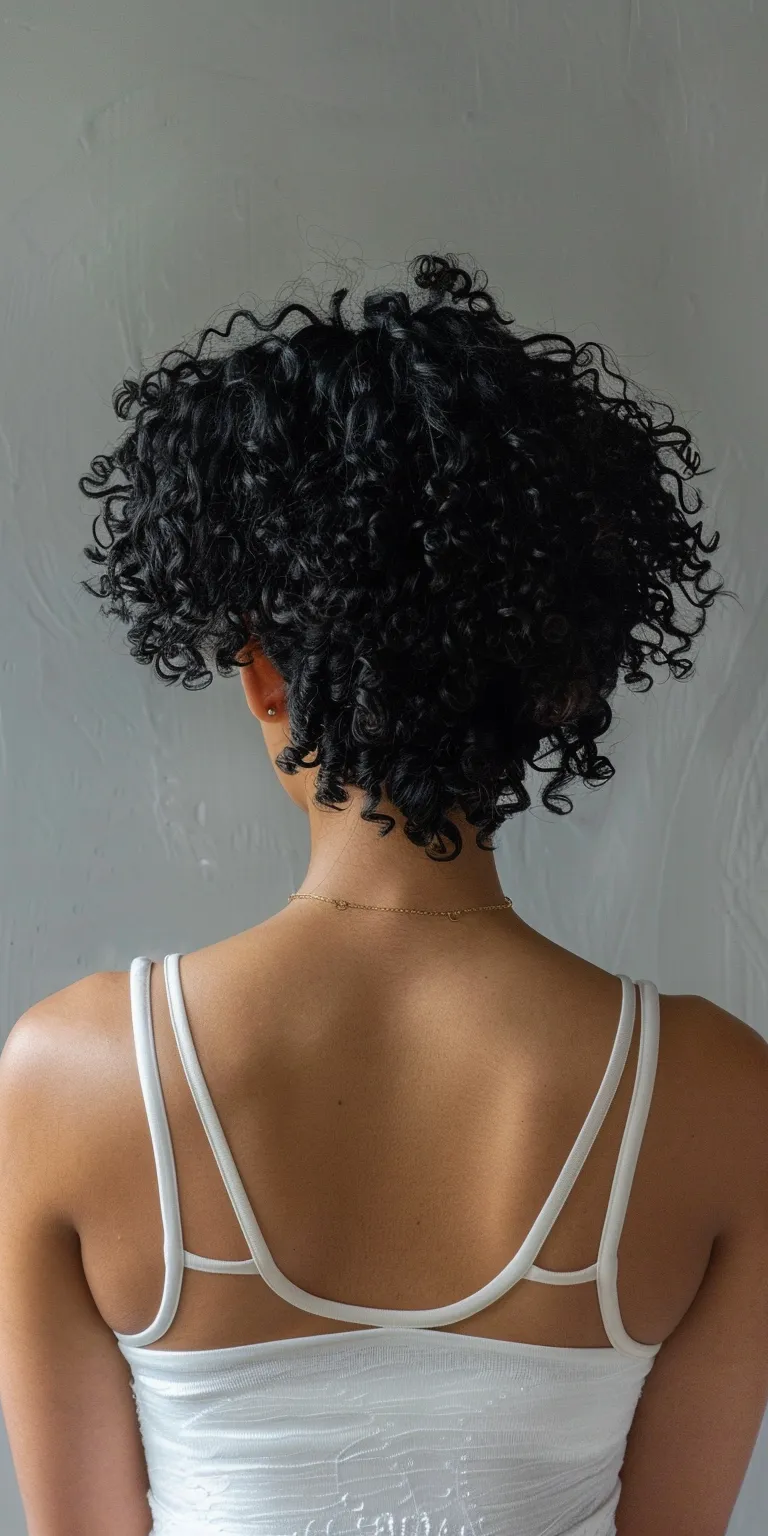 types of haircuts female Kinky hair, Digital perm, Asymmetric cut, Jheri curl, Afro puffs