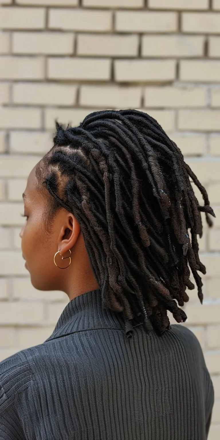 short dreadlocks Hair twists, Dreadlocks, Crochet braids, Asymmetric cut, Stacked bob