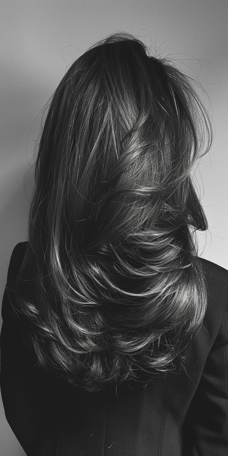 long layered haircuts Layered hair, Asymmetric cut, Chignon, Curtained Long hair