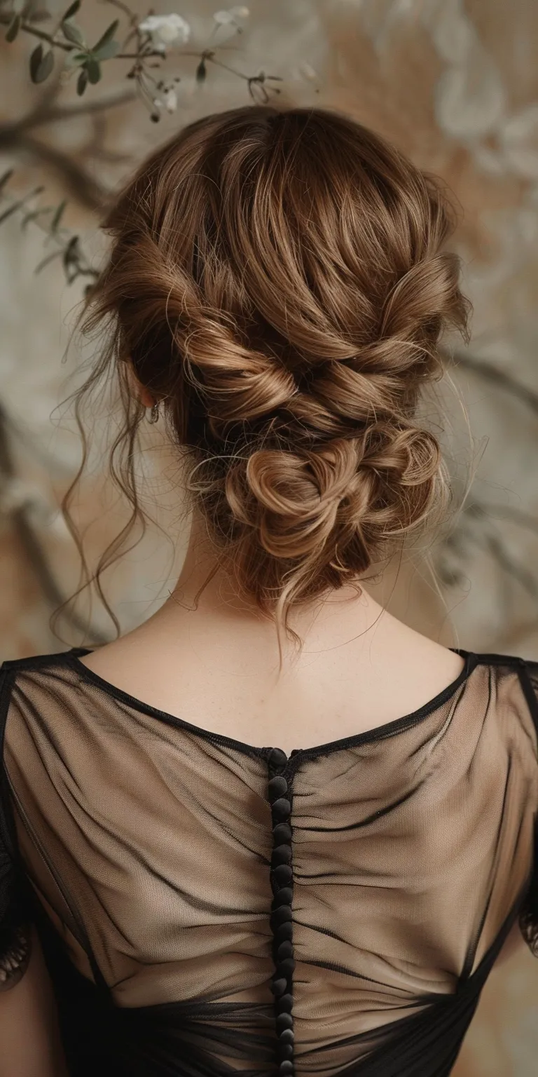 wedding hairstyles Updo, Chignon, Milkmaid braid, Ballerina bun, French braid