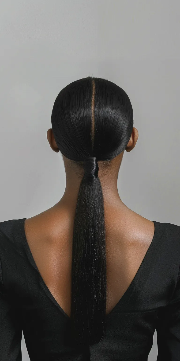 sleek ponytail hairstyles French twist, Chignon, Asymmetric cut, Hair twists, Ponytail