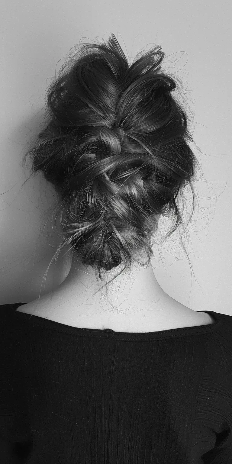 fringe hair styles Chignon, French braid, Updo, Braid, Milkmaid braid