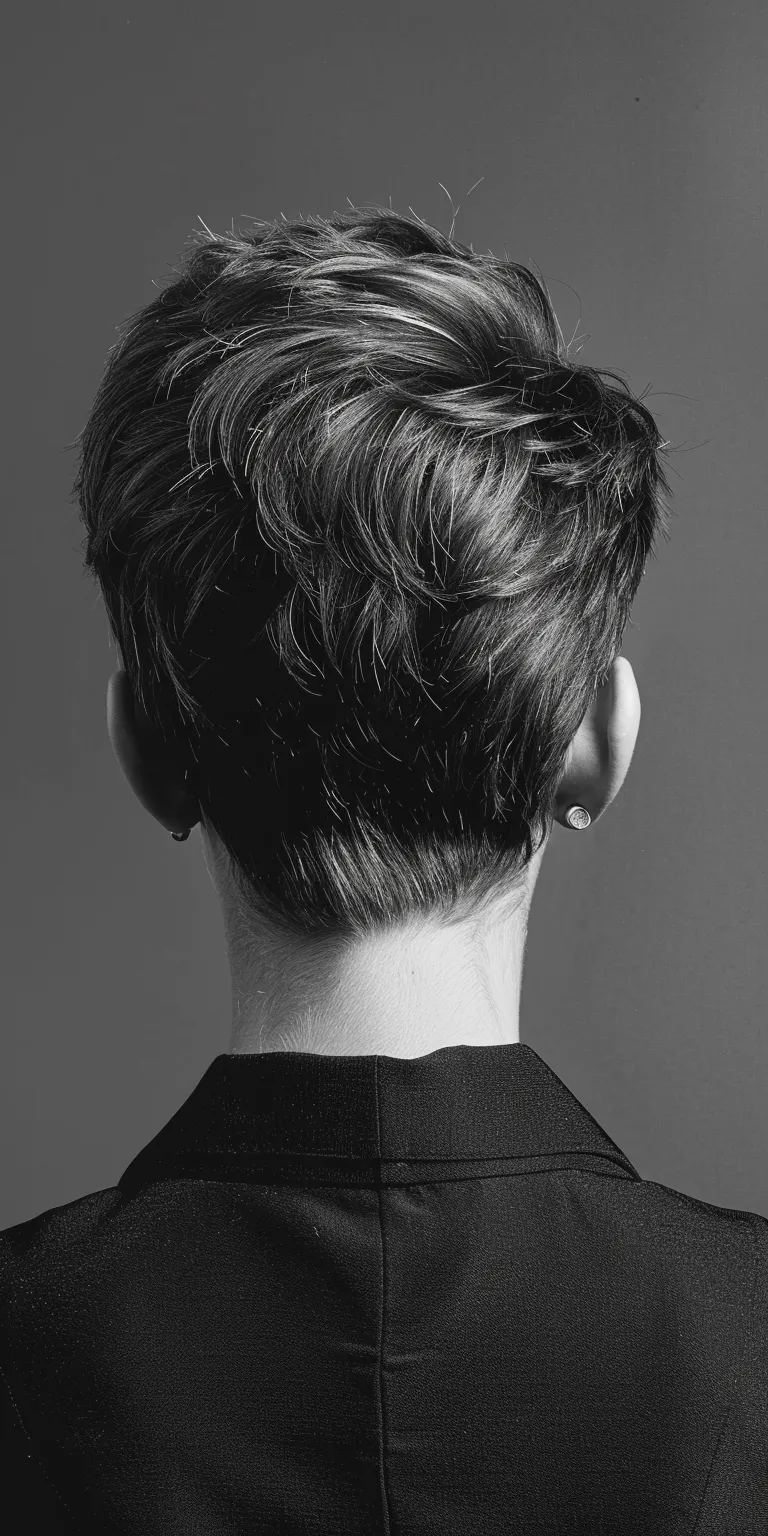 pixie haircuts Asymmetric cut, Chignon, Short brush Updo, Pompadour