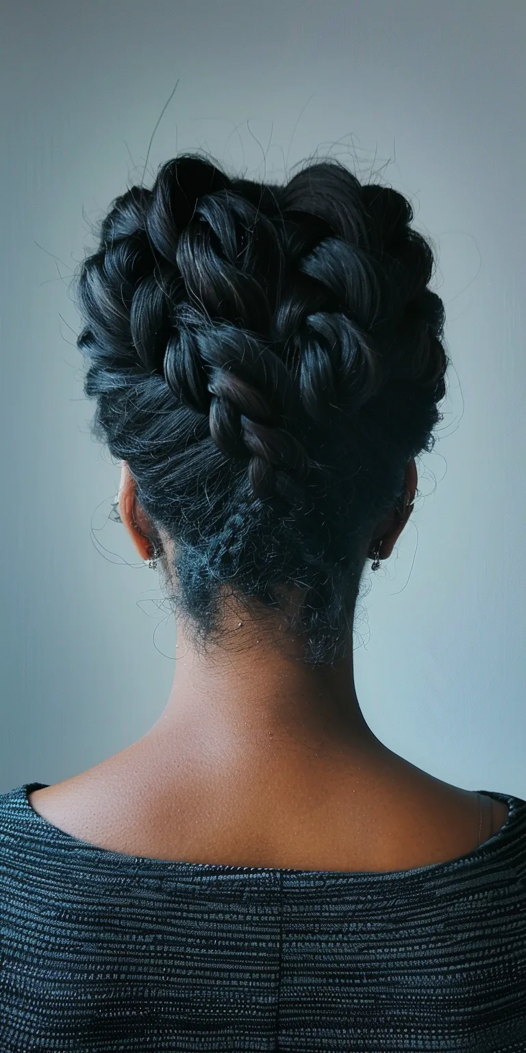 4c hairstyles Updo, Chignon, French twist, Waterfall braids, Milkmaid braid