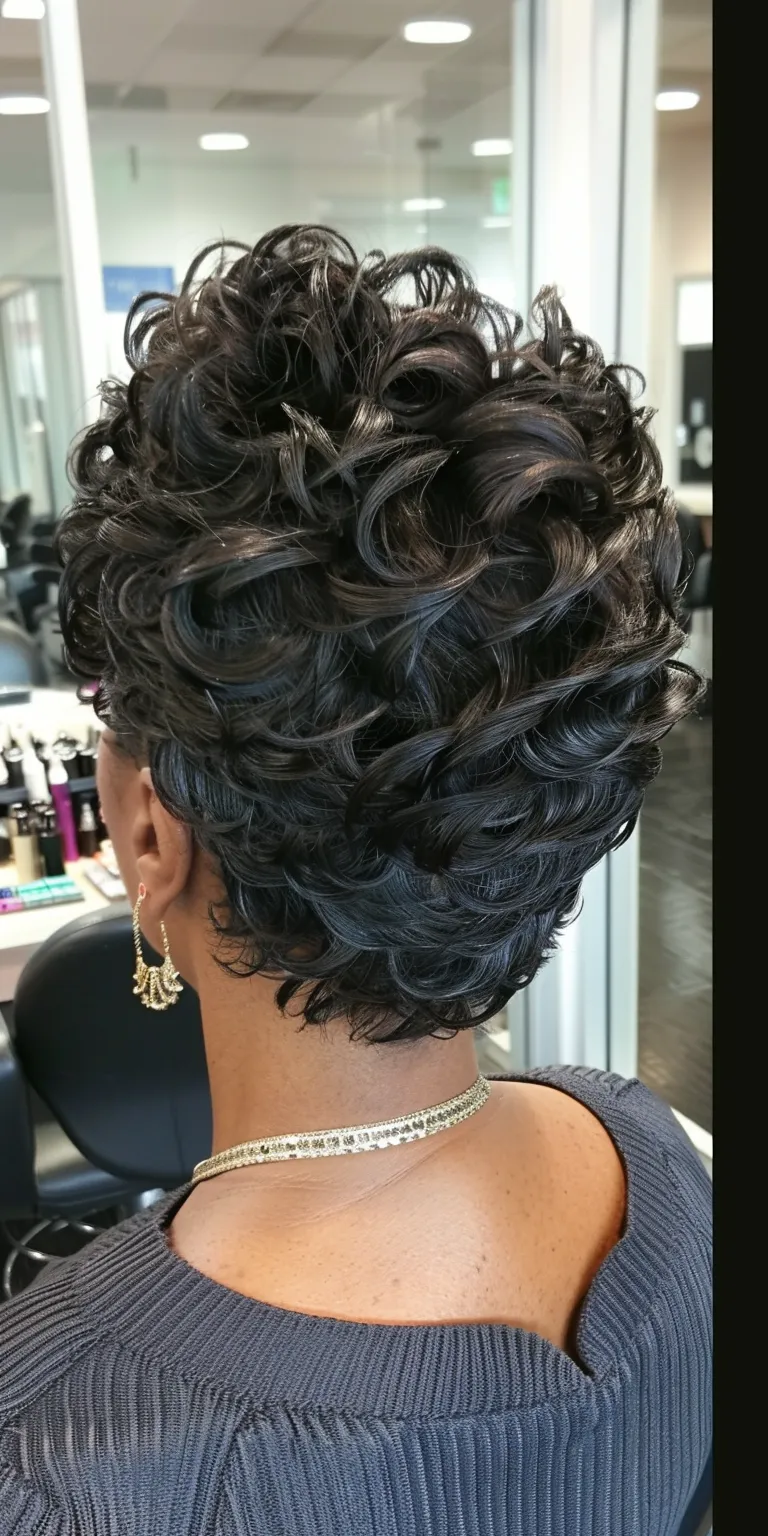 short weave hairstyles French twist, Updo, Finger wave, Waterfall braids, Chignon