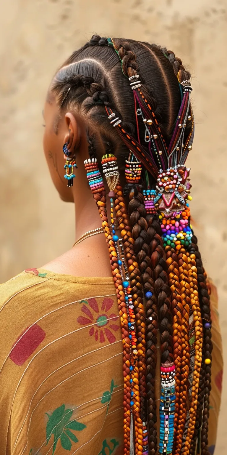 tribal braids with beads Hair twists, Boho braids, Dreadlocks, Cornrows, crimping