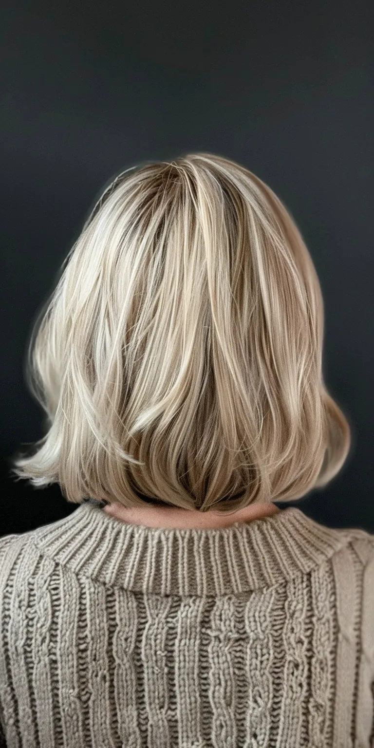 shoulder length haircuts with bangs Asymmetric cut, Layered hair, Bob Short brush Stacked bob