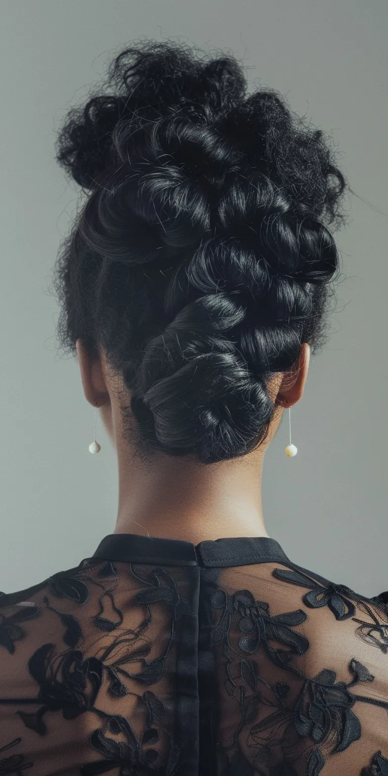 puff hairstyle Updo, Chignon, Milkmaid braid, French twist, Finger wave