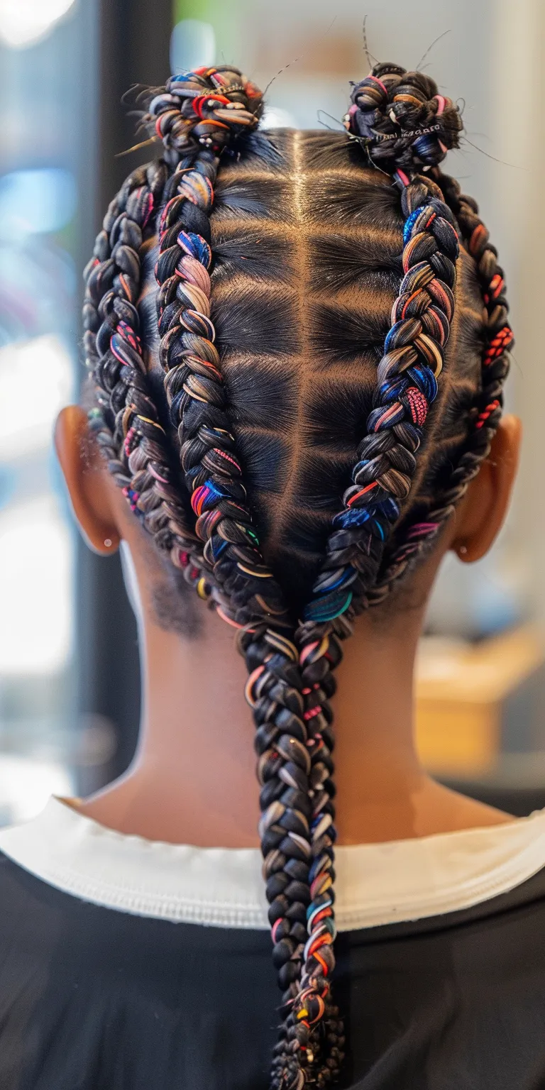 knotless braids with color Waterfall braids, Hair twists, Boho French twist, Cornrows