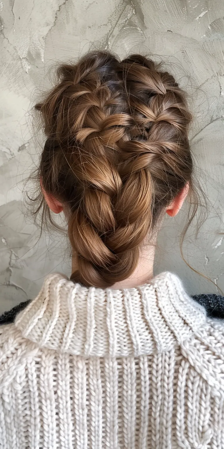 crochet hair styles Updo, French braid, twist, Milkmaid Waterfall braids