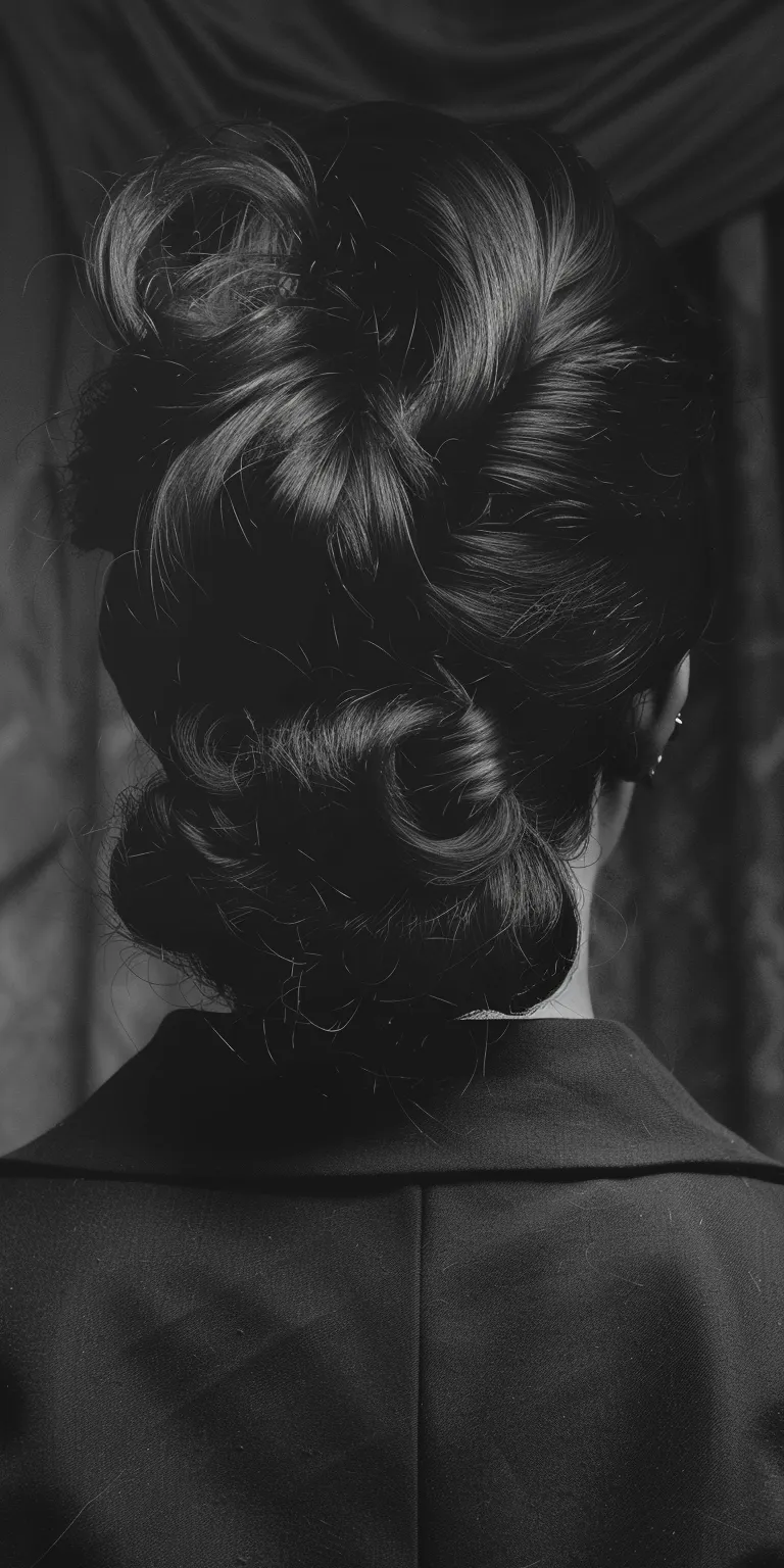 90s hairstyles women Chignon, Updo, Finger wave, Milkmaid braid, Bouffant