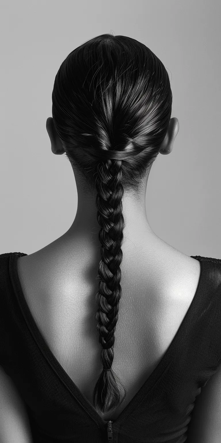 slick back ponytail French braid, Braid, Waterfall braids, twist, Chignon