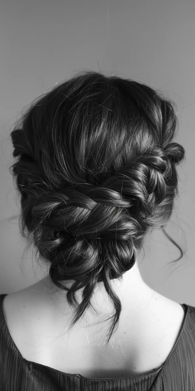 graduation hairstyles Waterfall braids, Chignon, French braid, Updo, Milkmaid braid