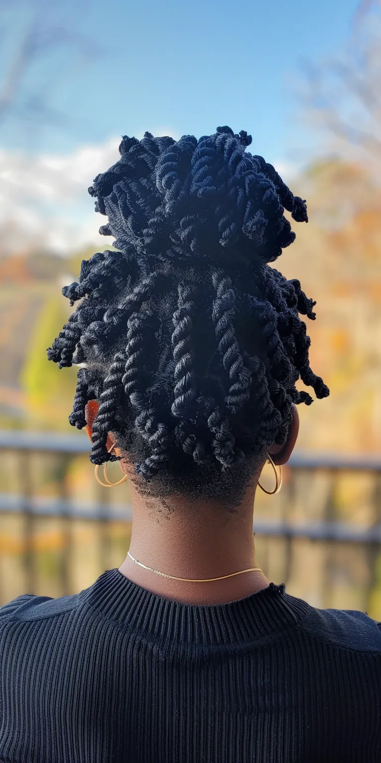 crochet locs Crochet braids, Hair twists, Digital perm, French twist, Afro puffs