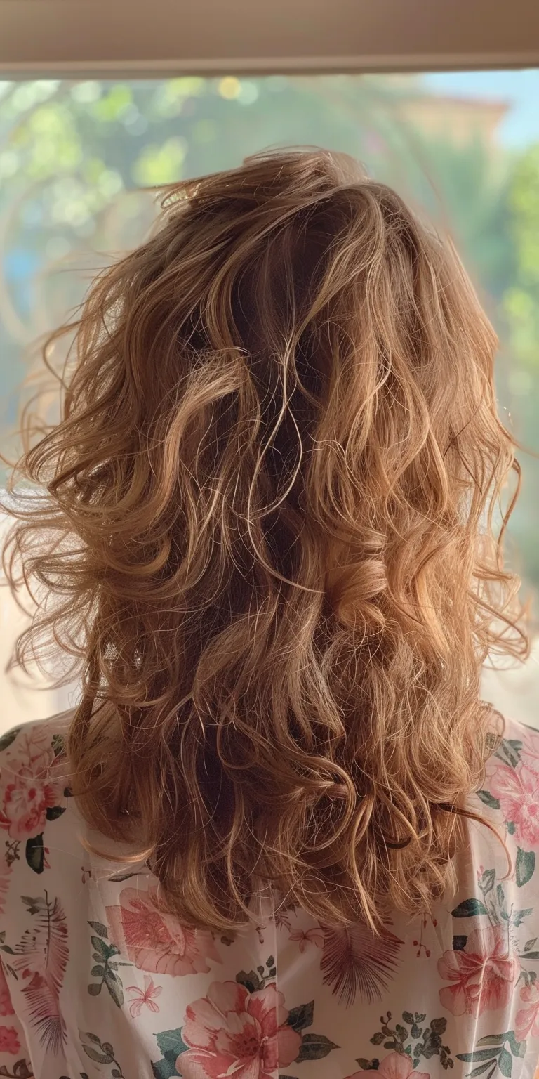 fluffy hair style Digital perm, Layered hair, Ringlets, Curly Mermaid