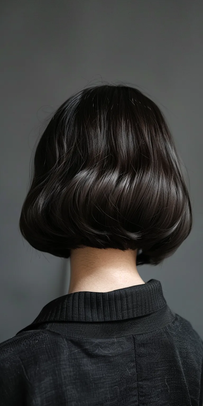 inverted bob hairstyles Asymmetric cut, Bob Chignon, Layered hair, Finger wave