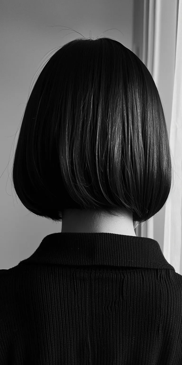 bobcut hair style Asymmetric cut, Bob Chignon, Short brush Japanese women's hairstyles