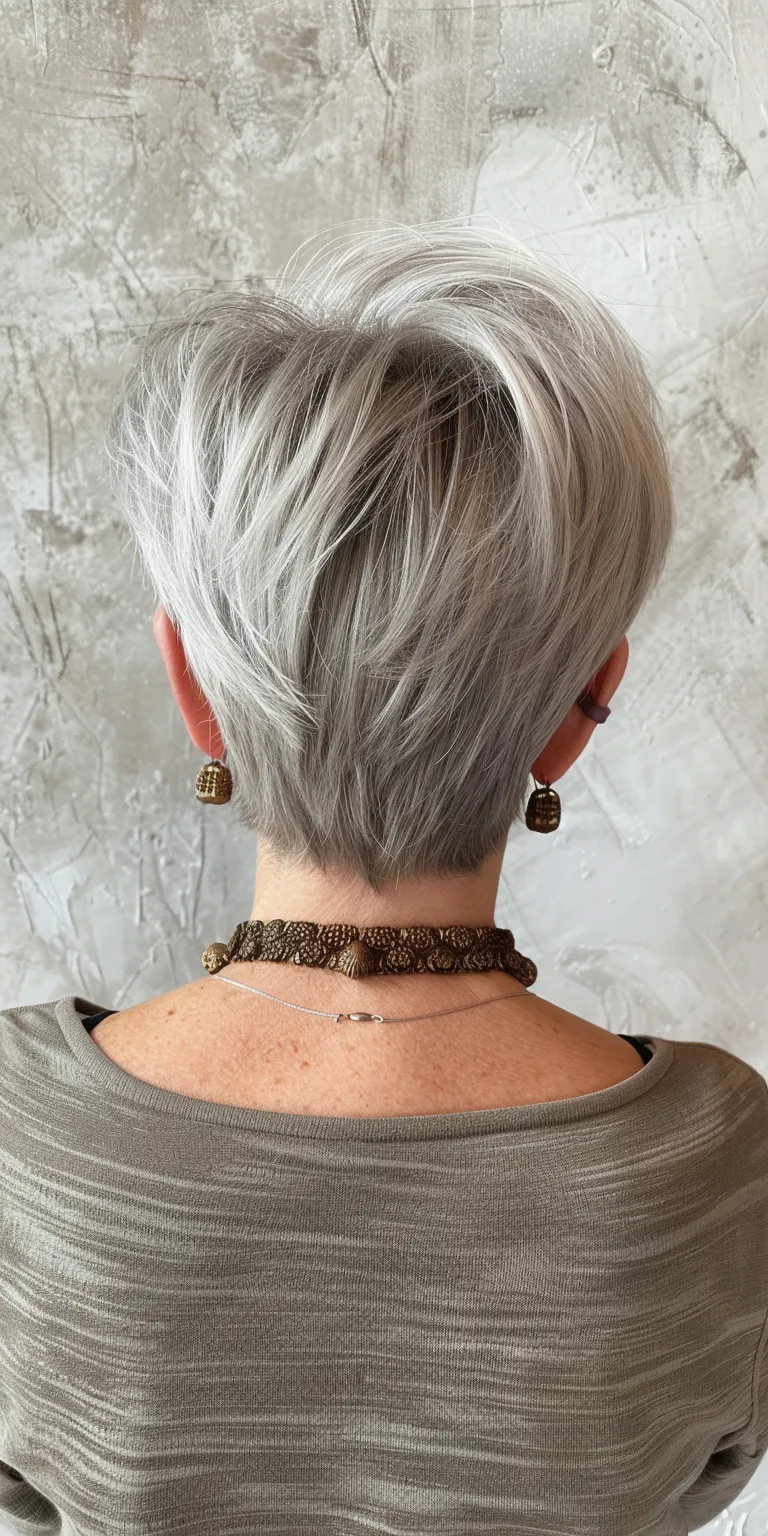 short hairstyles for fine hair over 60 Asymmetric cut, Short brush Pixie Butterfly haircut, Feathered