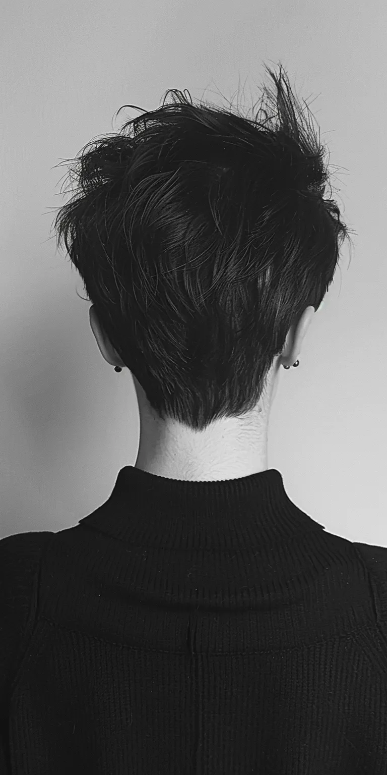 black short haircuts Asymmetric cut, Short brush Pixie Tonsure, Butterfly haircut