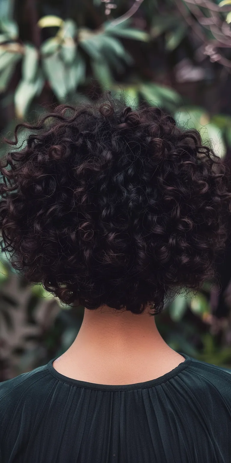 hair styles for short curly Digital perm, Kinky hair, Afro puffs, Jheri curl, Asymmetric cut