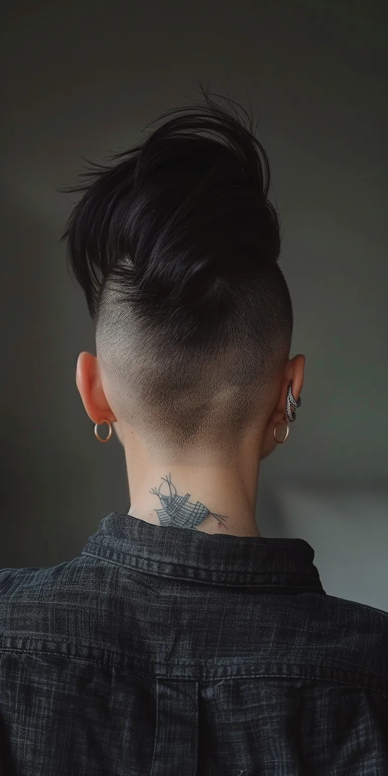 undercut hairstyles women Butterfly haircut, Mohawk, Pompadour, Short brush cut, Asymmetric cut