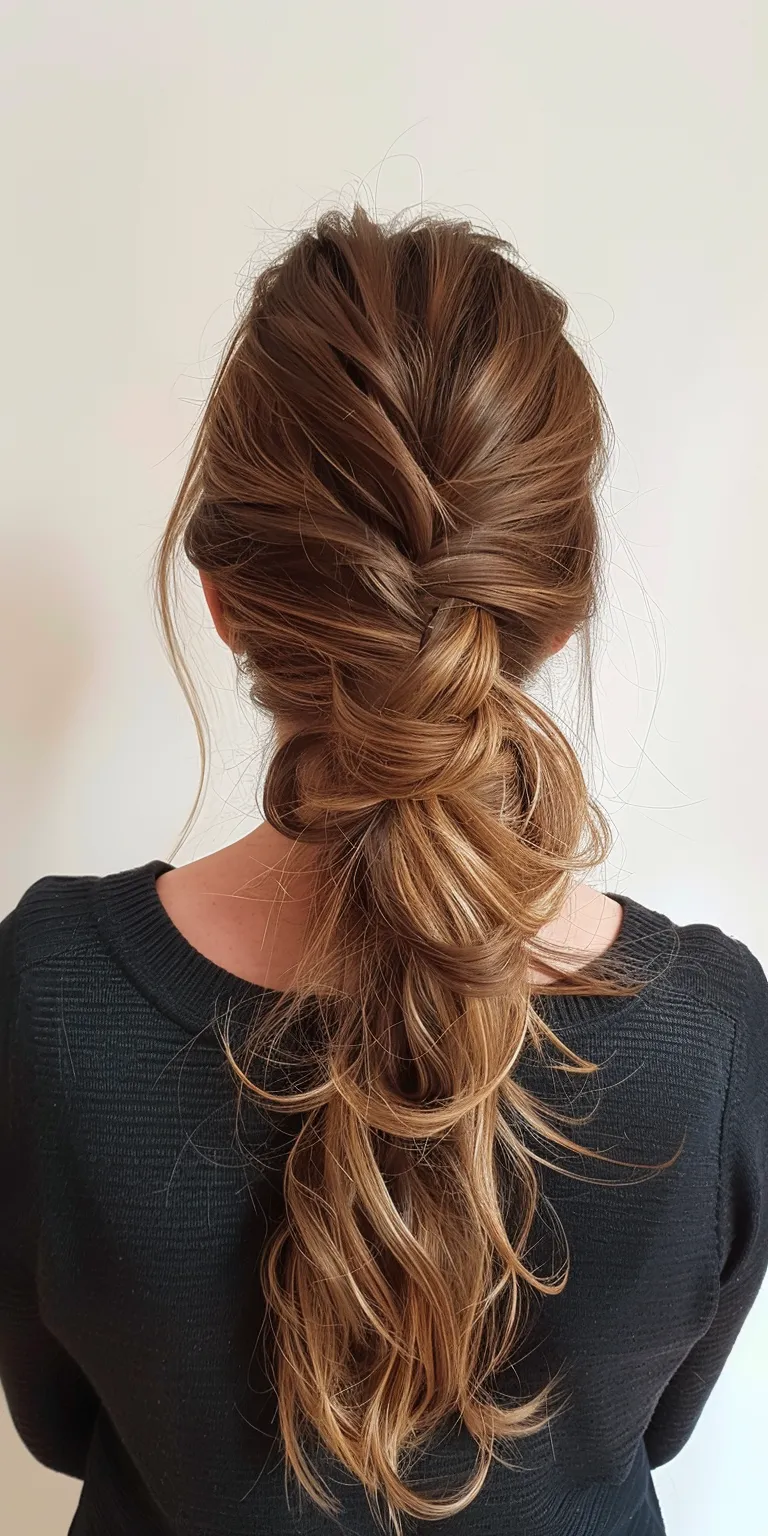 hairstyles for fine hair Updo, French twist, Chignon, Waterfall braids, braid