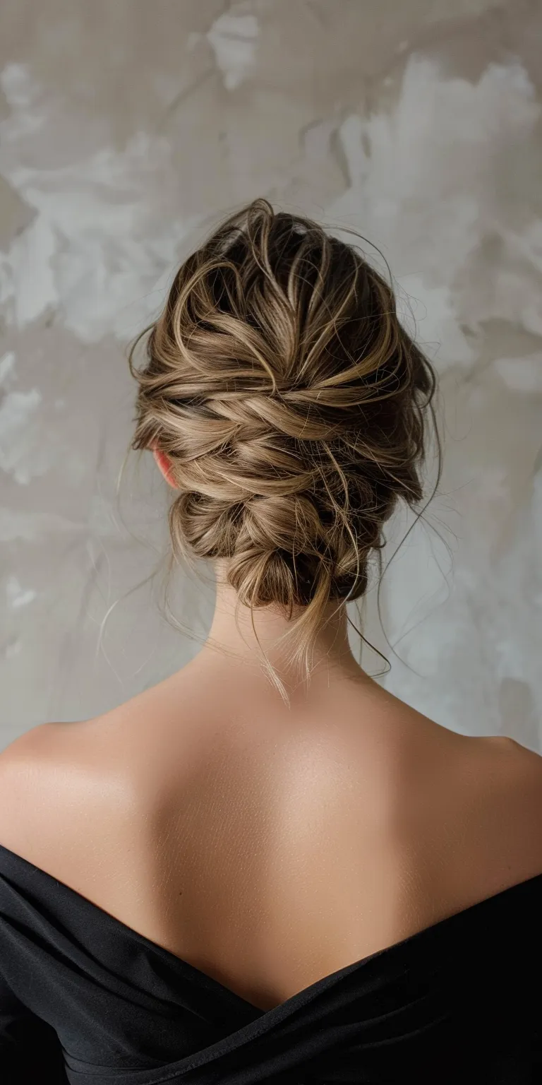 twist hairstyles for women Chignon, Updo, French twist, braid, Waterfall braids