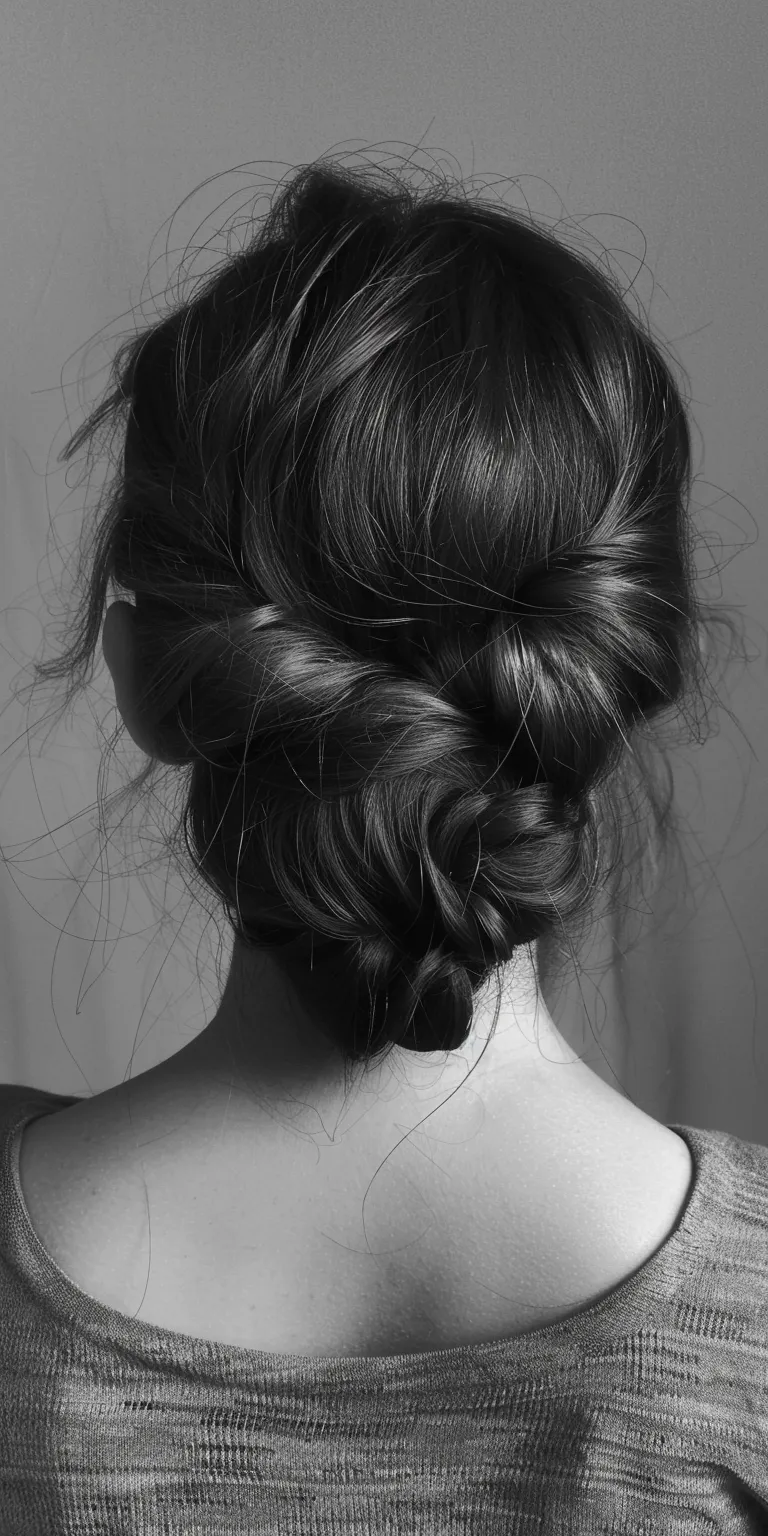 hairstyle for round chubby face Chignon, Updo, Milkmaid braid, French twist, braid