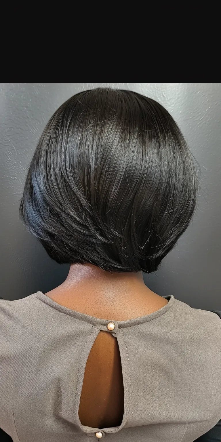 bob hair styles Asymmetric cut, Short brush Bob Digital perm, Finger wave