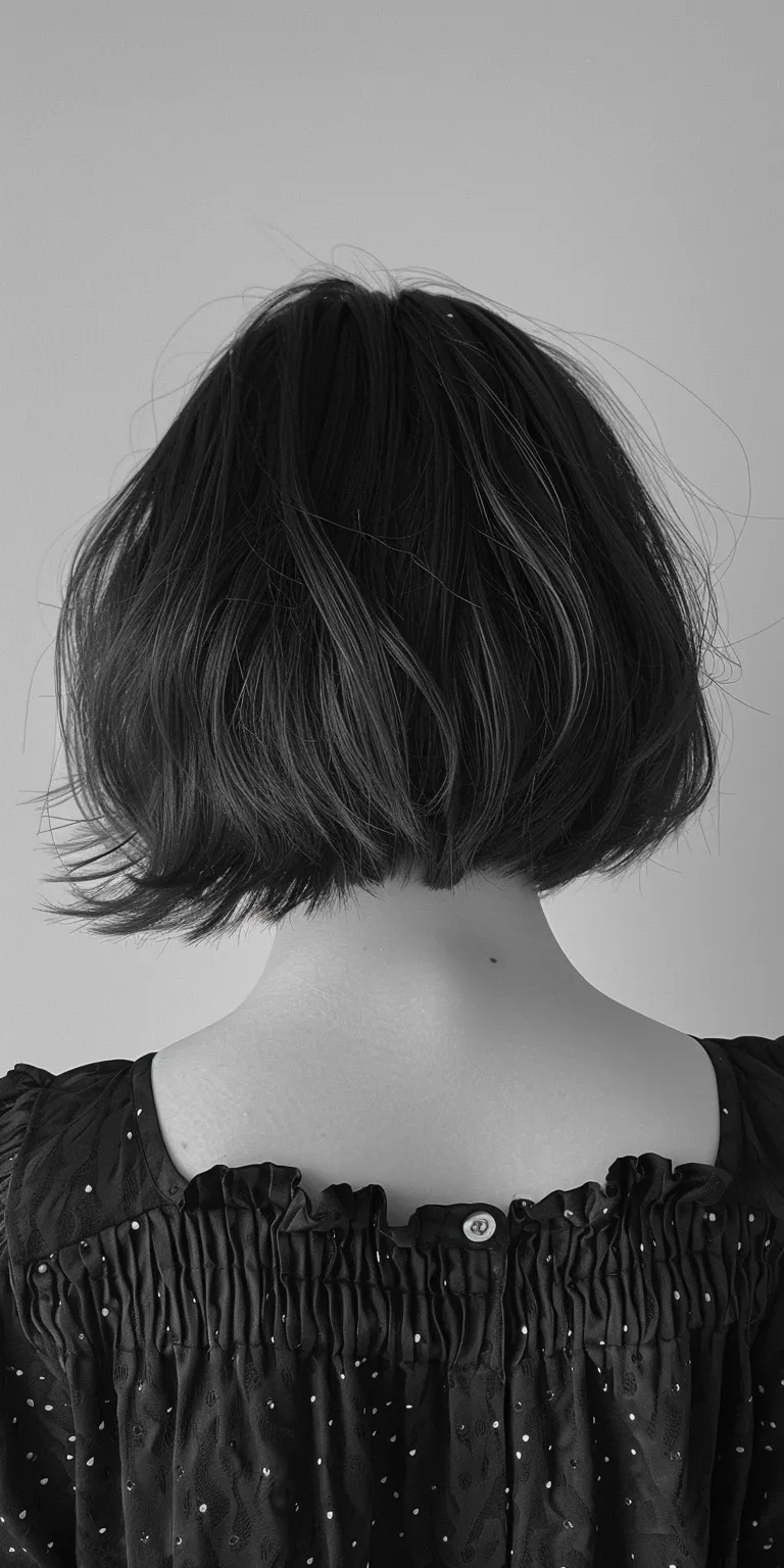 short wigs Asymmetric cut, Bob Pixie Chignon, Short brush cut