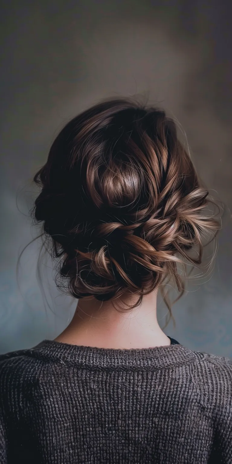 hair styles and  Updo, Chignon, Milkmaid braid, French twist, Ballerina bun