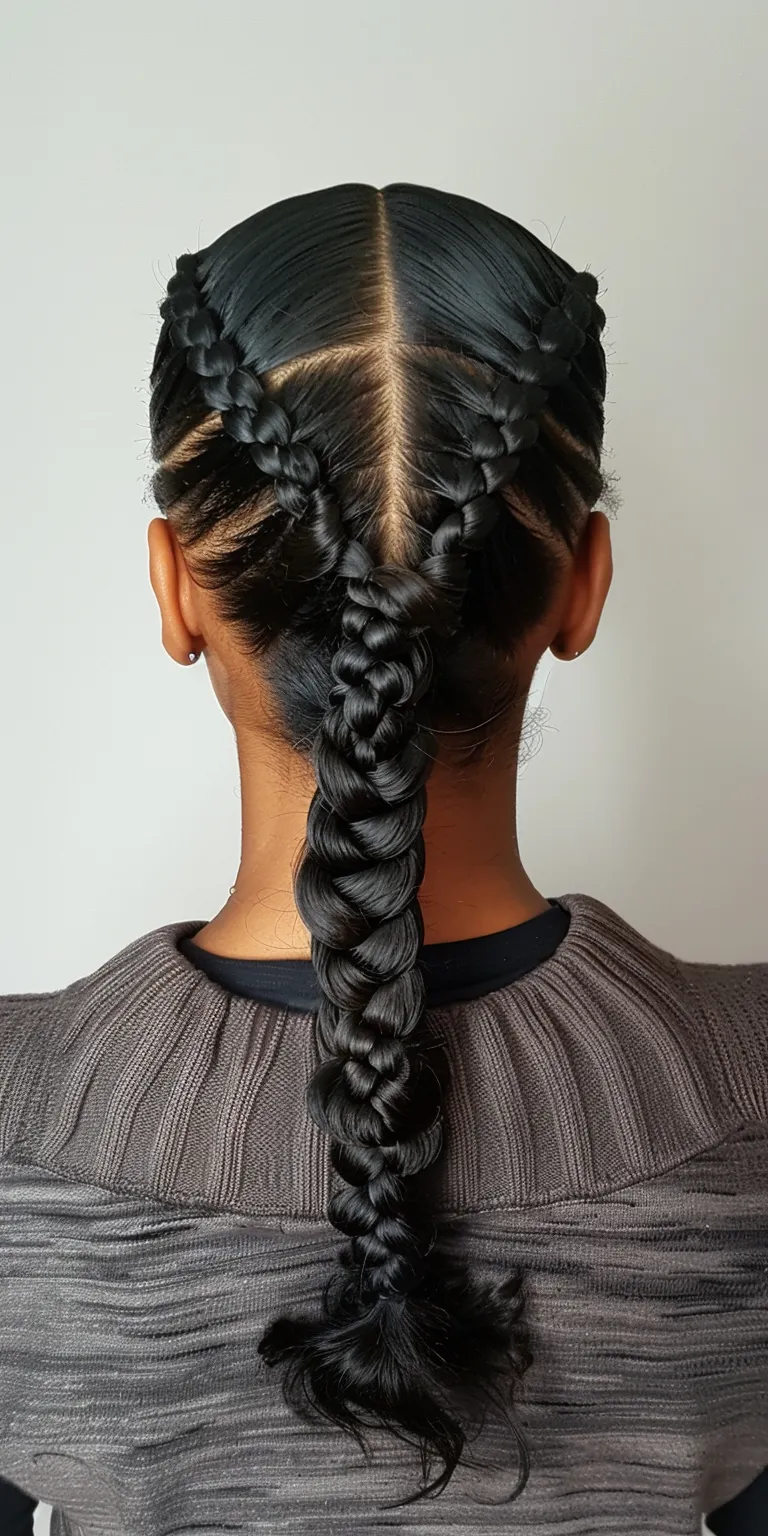 slick back braided ponytail Waterfall braids, French twist, braid, Braid, Hair twists