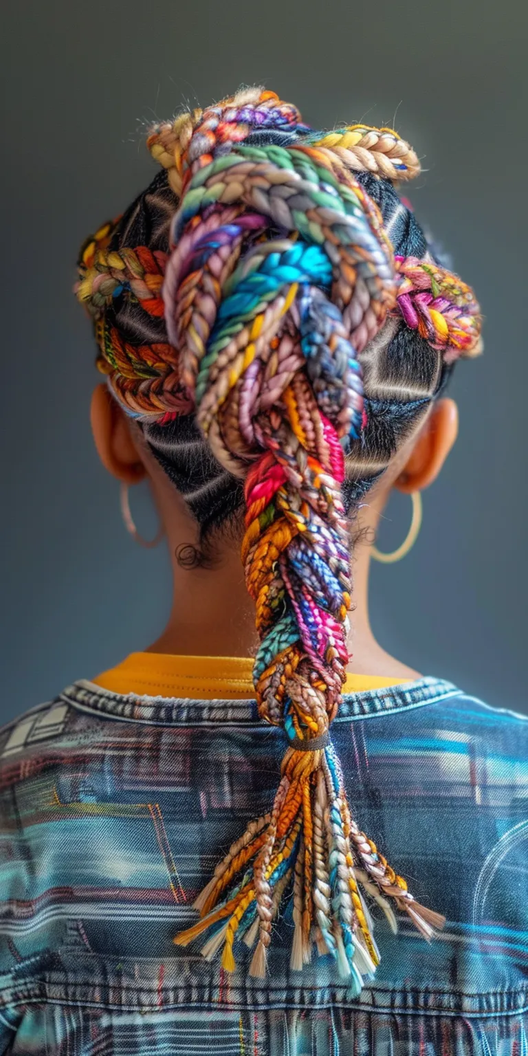 knotless braids with color Crochet braids, Hair twists, Boho French twist, Cornrows