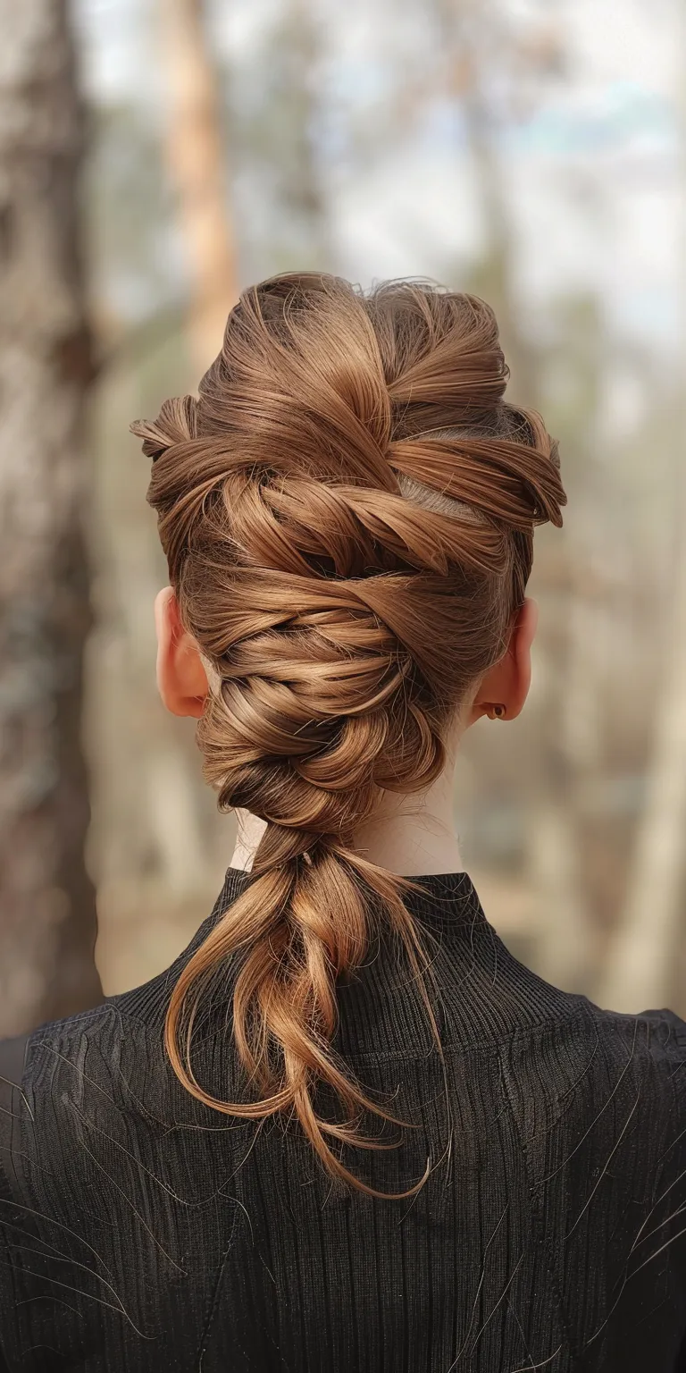 passion twist hairstyle French twist, braid, Chignon, Updo, Milkmaid braid