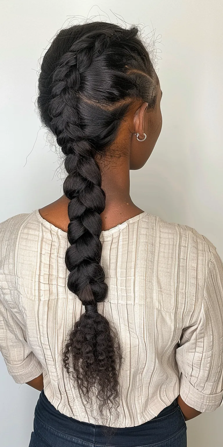 pony tails hair styles French twist, Waterfall braids, Hair twists, braid, Boho braids