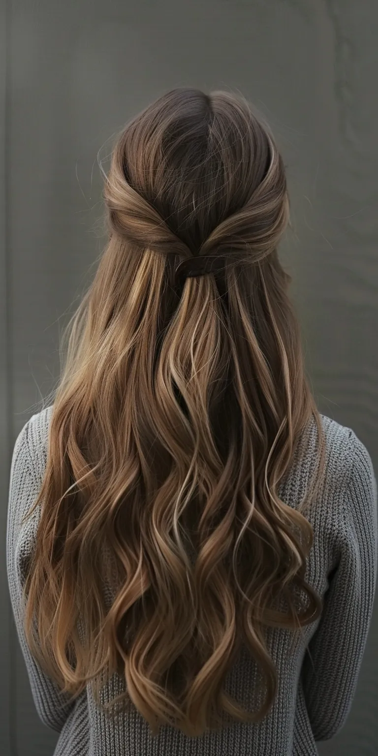 easy hairstyles for long hair Layered hair, Updo, Braid, Ponytail, Waterfall braids