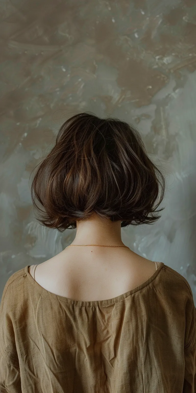 short wigs Asymmetric cut, Chignon, Japanese women's hairstyles, Updo, Bob cut