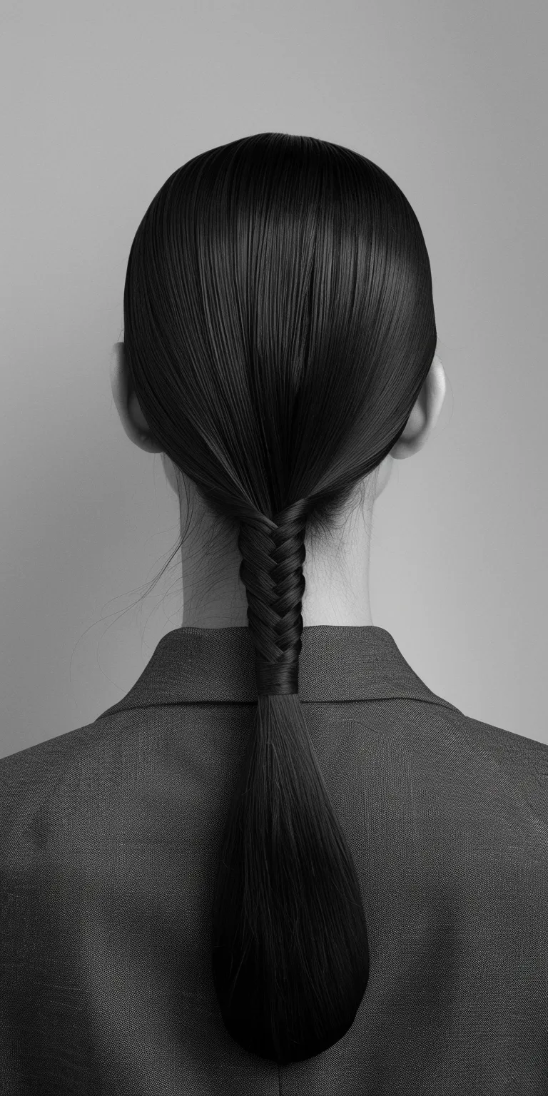 sleek ponytail French twist, braid, Braid, Chignon, Asymmetric cut