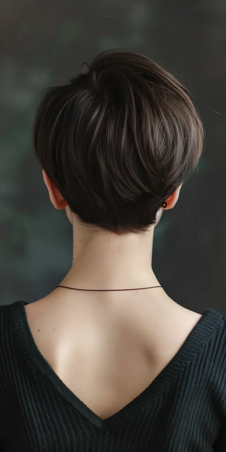 short haircuts for straight hair Asymmetric cut, Pixie Short brush Butterfly haircut, Chignon