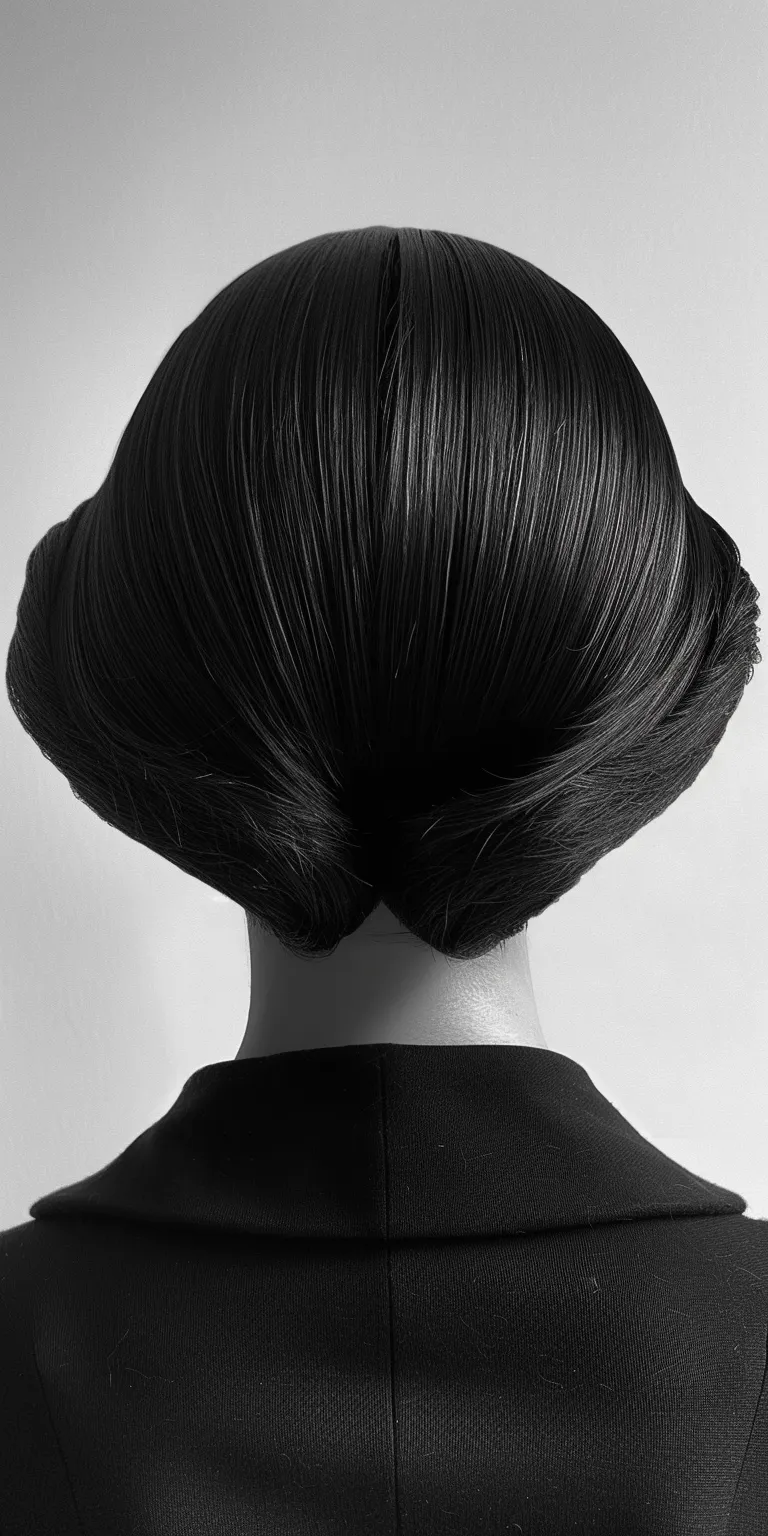 black hair styles Chignon, Finger wave, Bouffant, Asymmetric cut, Pompadour